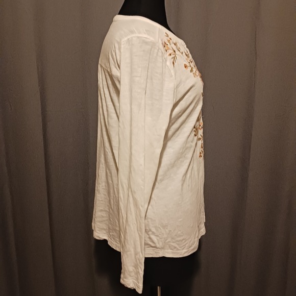 Style & Co Womens Floral Embroidered Sequined Tunic‎ Top Blouse Long Sleeve PM - Picture 6 of 7